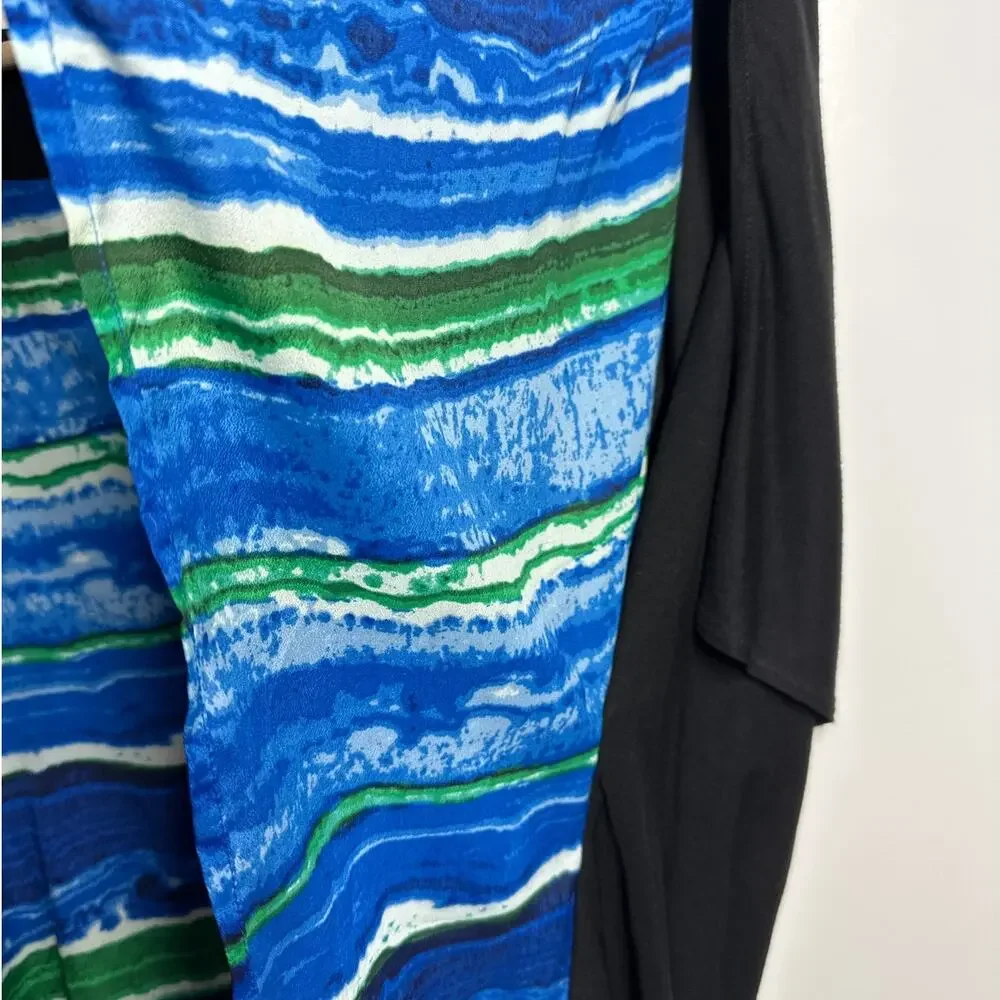 Michael Michael Kors Poncho Tunic Top with Split Sleeve Sz L Colorful Relaxed
